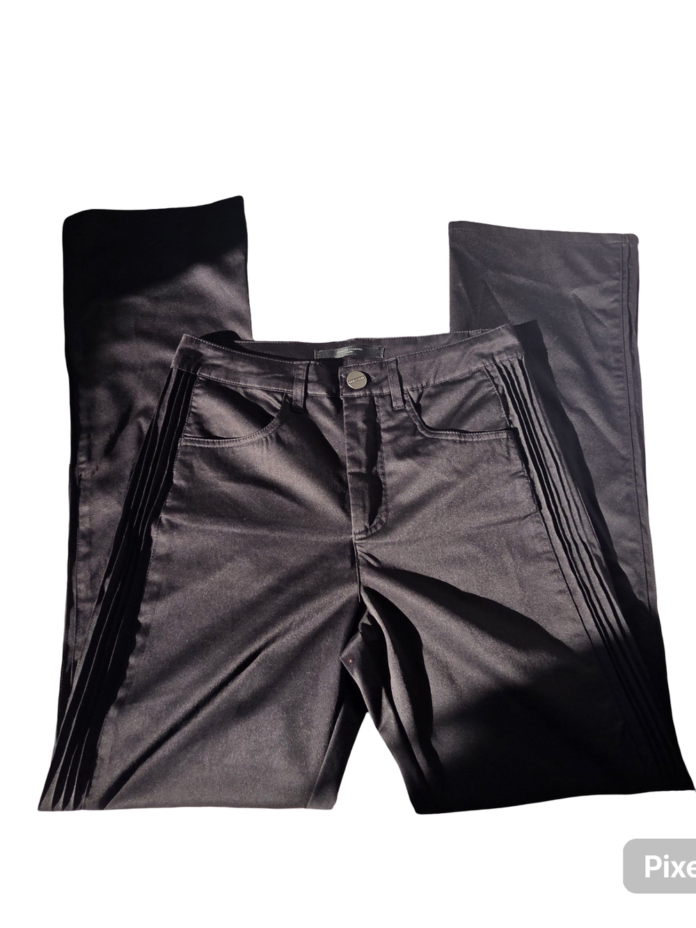 Simon Chang Black Skinny Jeans with Pintuck Side Detail